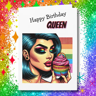 Happy Birthday Queen   LGBTQIA Trans Woman Card