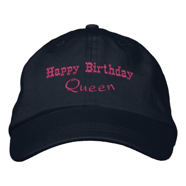 Happy Birthday Queen Printed Lovely Beautiful-Hat Embroidered Hat (Front)