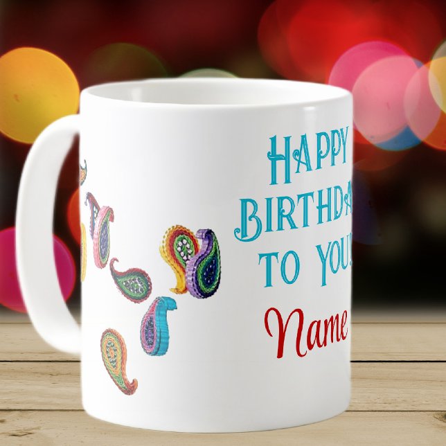 Happy Birthday Quilled Paisleys, 11 oz Coffee Mug (Creator Uploaded)