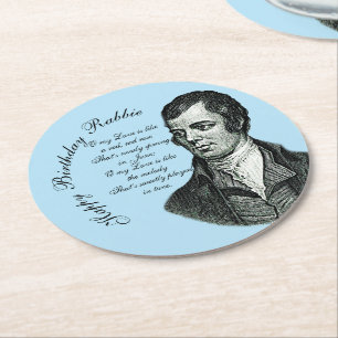 Happy Birthday Rabbie - Robert Burns Round Paper Coaster