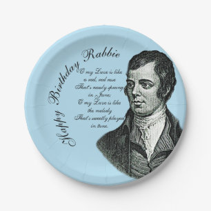 Happy Birthday Rabbie - Robert Burns Small 7" Paper Plate