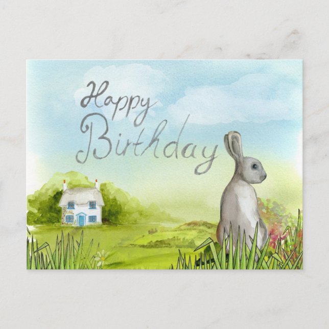 Happy birthday rabbit card (Front)