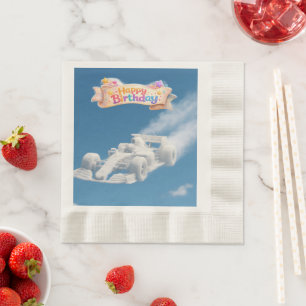 Happy birthday racing car cloud egg crew coin lunc napkin
