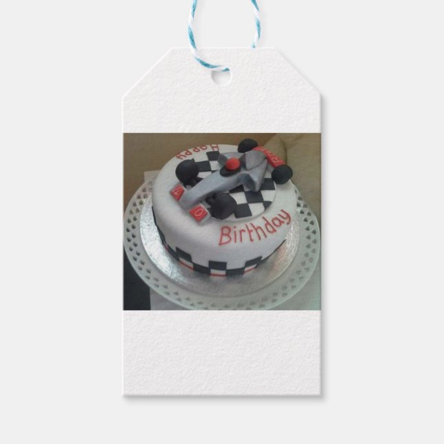 happy birthday racing car gift tags (Front)