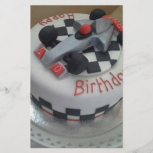 happy birthday racing car stationery