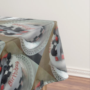 happy birthday racing car tablecloth