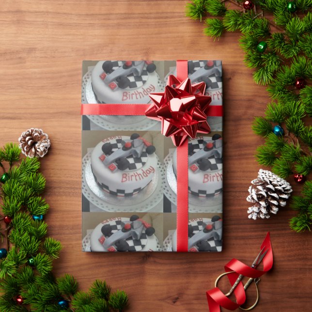 happy birthday racing car wrapping paper (Holiday Gift)