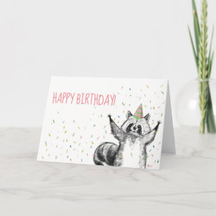 Happy Birthday Racoon Card