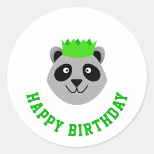 Happy Birthday Racoon Classic Round Sticker