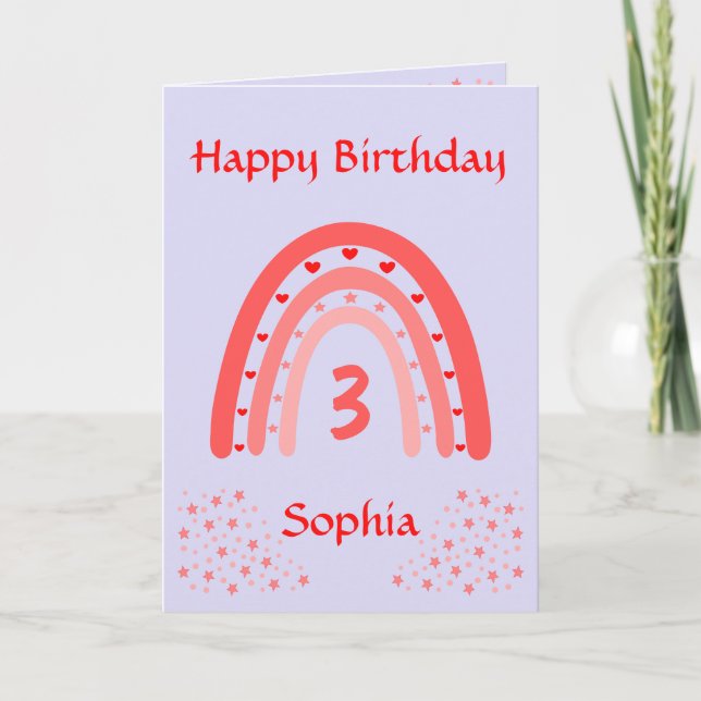 Happy Birthday Rainbow Age Card (Front)