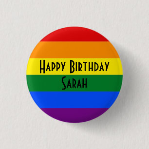 Happy Birthday rainbow badge template 