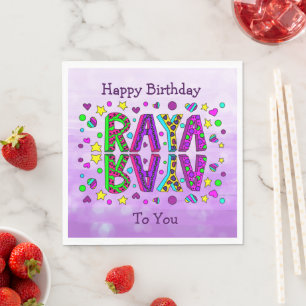 Happy Birthday Raya Party  Napkin