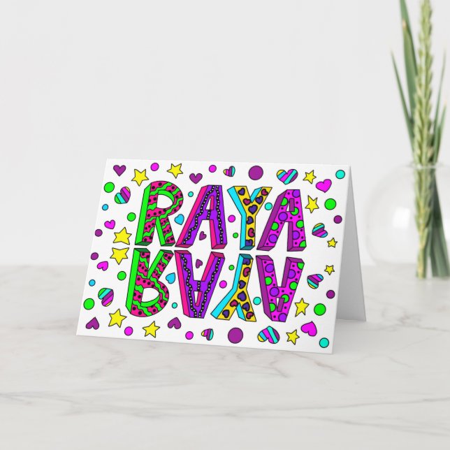 Happy Birthday Raya, to a Beautiful Girl Card (Front)