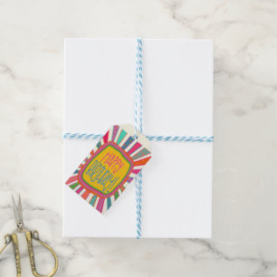 Happy Birthday Rays Colourful Fun Gift Tags