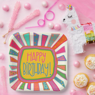 ‘Happy Birthday Rays” Inspirivity Paper Plates