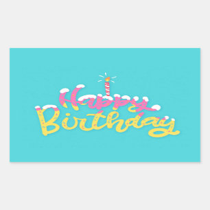 Happy Birthday Rectangular Sticker