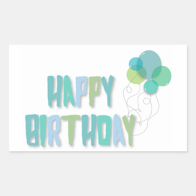 Happy Birthday Rectangular Sticker (Front)