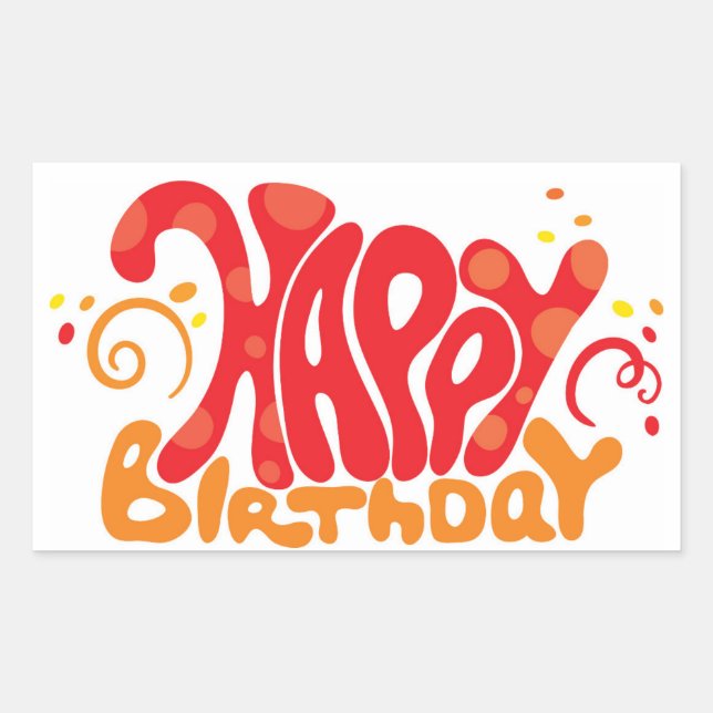 Happy Birthday Rectangular Sticker (Front)