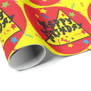 Happy Birthday Red and Yellow Wrapping Paper