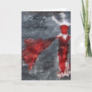 Happy Birthday (red dress) Card