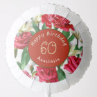 Happy Birthday Red Flowers Watercolor Custom