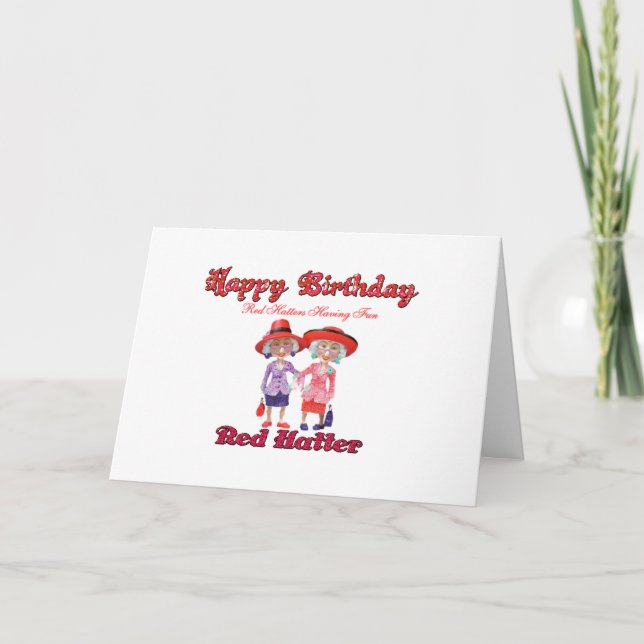 happy birthday Red Hatter Card (Front)