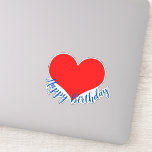 Happy Birthday Red Heart Cute Colourful Modern<br><div class="desc">Cute and pretty happy birthday sticker with colourful red heart pattern designed for birthday celebrations! Available in different sizes to choose from.</div>