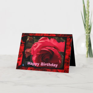 Happy Birthday Red Rose Card