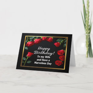 Happy Birthday Red Rose Wife Card
