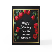 Happy Birthday Red Rose Wife Card