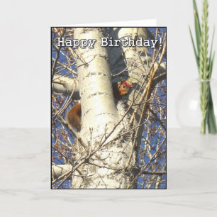 Happy Birthday Red Squirrel greeting card