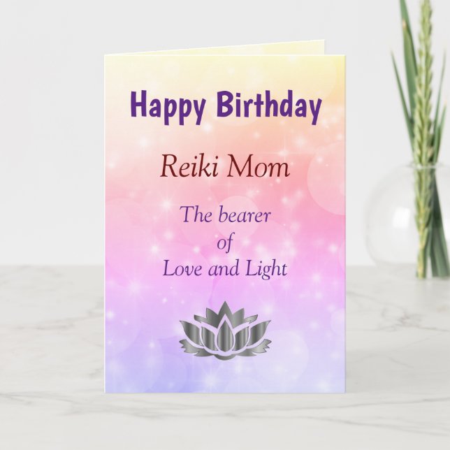 Happy Birthday Reiki Mum design Card (Front)