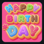 Happy Birthday Retro Bubble Letters Sticker<br><div class="desc">Happy Birthday! Celebrate your special day with these retro bubble letter stickers. These stickers are a great way to add a special touch to your birthday cards and gifts. Decorate tablecloths,  treat bags,  and napkins with these stickers. You can also use them to send happy birthday wishes and greetings.</div>