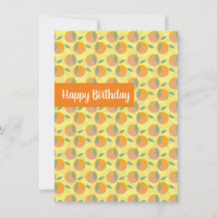 Happy Birthday Retro Citrus Oranges Fruity Card