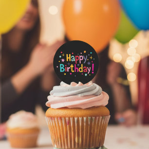 Happy Birthday (Retro)  Classic Round Sticker