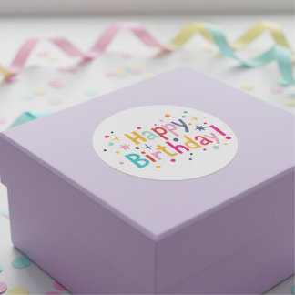 Happy Birthday (Retro) Classic Round Sticker