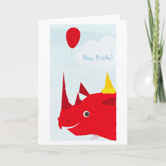 Happy Birthday Rhino (editable text) Card