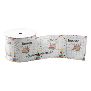 Happy Birthday Ribbon, October 2022 Grosgrain Ribbon