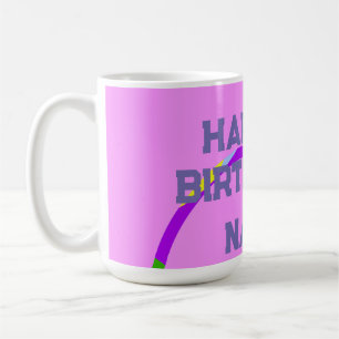 Happy Birthday Rings Pink Coffee Mug