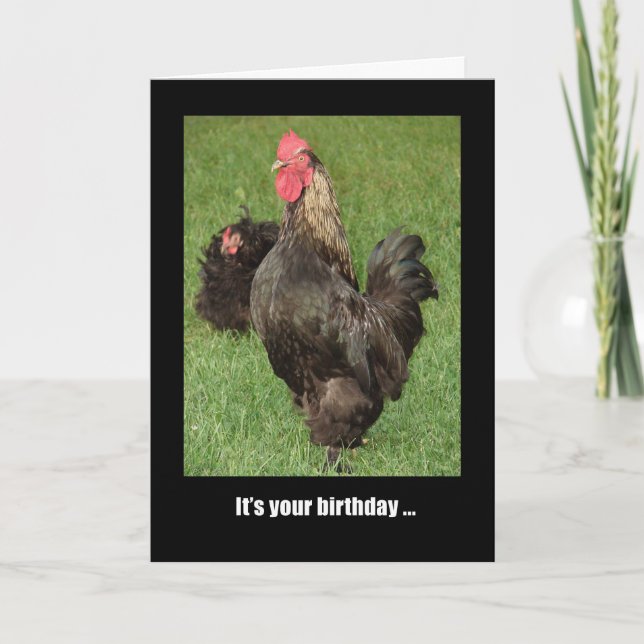Happy Birthday Rooster, Strut Your Stuff! Card (Front)
