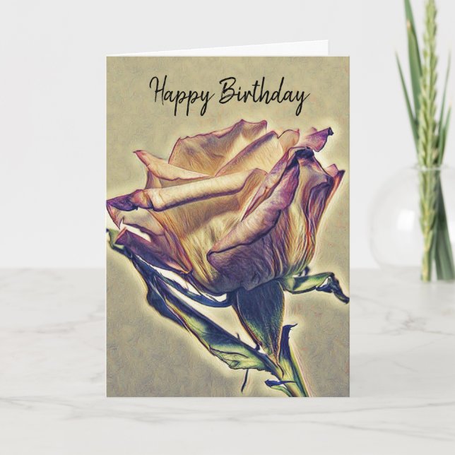 Happy Birthday Rose Card (Front)