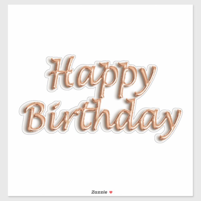 Happy birthday rose gold balloon style text (Sheet)