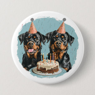 Happy Birthday Rottweiler Dogs 7.5 Cm Round Badge