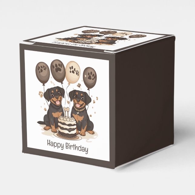 Happy Birthday Rottweiler Dogs Favour Box (Front Side)