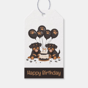 Happy Birthday Rottweiler Dogs Gift Tags