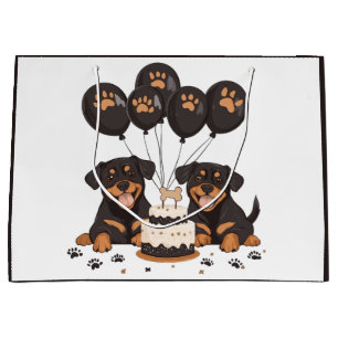 Happy Birthday Rottweiler Dogs Large Gift Bag