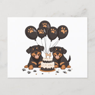 Happy Birthday Rottweiler Dogs Postcard