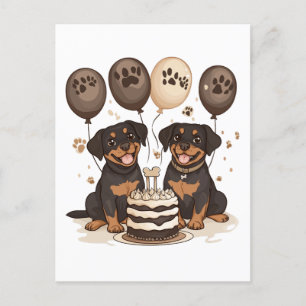Happy Birthday Rottweiler Dogs Postcard