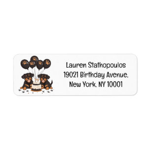Happy Birthday Rottweiler Dogs Return Address Label