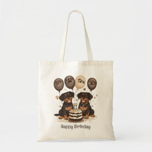 Happy Birthday Rottweiler Dogs Tote Bag
